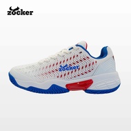 Zocker Aspire White Blue Pickleball shoes with 3D engraved design and improved EVA foam material