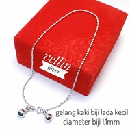 Small Pepper Seed Anklet 925 Silver White Gold Plated - Authentic 925 Silver Women's Anklet Jewelry 