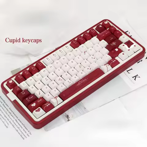 Cupid Keycaps CHERRY PBT Romantic Rose Red AULA F75 F87 Retro Red Keycap Set