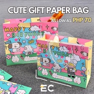 [EC] Cute Printed Paper Bag Takeout Bag Gift Bag BD Bag For Food/Drinks Aesthetic Disposable