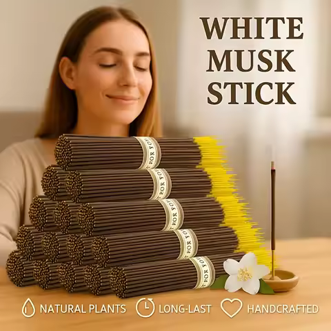 29/60/110/210Pcs, White Musk Floral Incense - Natural Plant Extracts, Long-Lasting Burning, Eliminat