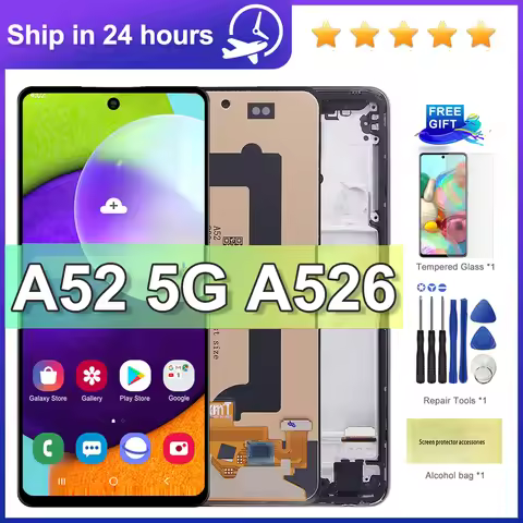 AMOLED For Samsung A52 5G A526 A5260 A526B A526F/DS LCD Display Touch Screen Digitizer Panel For Sam