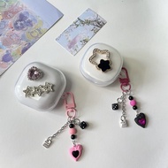 ins fashion Case Baseus WM01 / WM02 transparent cover with keychain bluetooth Earphone Protect Cover