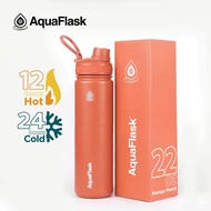 AquaFlask 22oz Plumpy Peach Wide Mouth with Spout Lid Vacuum Insulated Drinking Water Aqua Flask