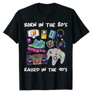 Flex Born in The 80's Raised in The 90's T-Shirt Retro Style 80s 90s Graphic Tshirts Hobbies Lover V