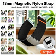Magnetic Nylon Watch Strap 18mm for Small Block AE1200 AE1300 F91W W218 A168 Replacement Band