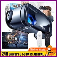 3D VR Glasses+ Free Bluetooth VR Controller Gamepad Virtual Reality 3D Headset Smart Glasses Helmet Full Screen Visual VR Glasses Box For Smartphones 5~7 inch i-Phone/XiaoMi /Huawei Eyeglasses