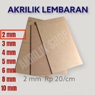 akrilik lembaran custom/ akrilik bening 2mm 25/cm