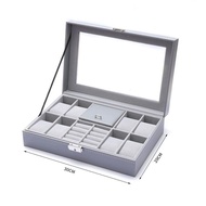 Premium 8+2 Watch Display Box With Ring Necklace Jewellery Storage Multifunctional Case Kotak Jam Ta