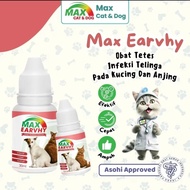 Obat Tetes Telinga Kucing Anjing MAX EARVHY Obat Anti Kutu Telinga dan Infeksi B4-4