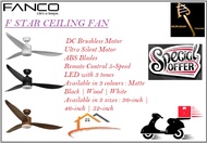 FANCO F-STAR 36 / 46 / 52 Inch DC Motor Ceiling Fan with LED Light &amp; Remote Control / Express Delivery