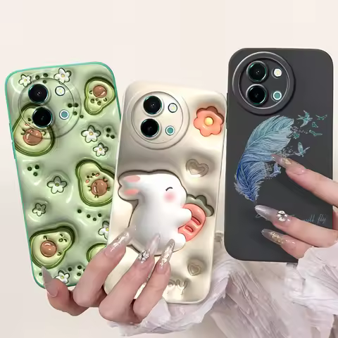 For Vivo Y38 Y38 T3x Y200i Y200t 5G Case Cover Soft Silicone TPU Flower Butterfly Girly Fashion Pain