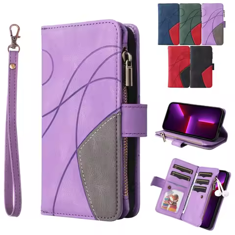 9 Card Phone Case for OPPO A79 A60 A3 Pro K12X Reno 12F Realme C67 C61 C63 N63 P1 13 12 Pro Plus Zip