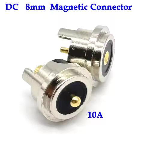 1/5sets 10A DC Magnetic Pogo Pin Connector 2Pin Pogopin Male Female spacing 36V 8mm Spring Loaded DC