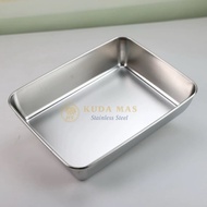 KS Tray 40x35x6.5 cm Stainless Steel Rectangular Baking Pan/ Thick and Heat-Resistant Tray Container