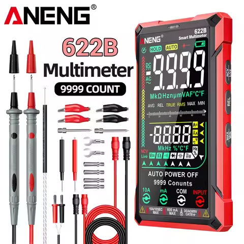ANENG 622B 9999 Counting Multimeter+PT1005B Silicone Probe Wire High Precision Multifunctional Elect