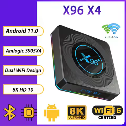 X96 X4 Smart TV BOX 4GB 32G 64GB 8K 5G Dual Wifi BT4.X 1000M Video Media Player Amlogic S905X4 X4 An