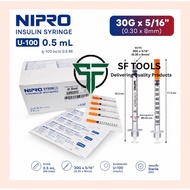 Liquid Cylinder 0.5ml U-100 Nipro 30G (100 Pieces Per Box)