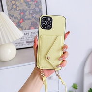 เคสหนังสำหรับ iPhone 14 Pro Max พร้อมสายคล้องในแนวทแยง Iphone 15 Pro Max Apple 13 Pro Max 14 Promax 