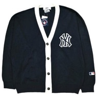 PUBLUX x MLB 紐約洋基字母針織開襟衫 (PB220607-2) M碼 海軍藍。 NY針織上衣。 Freak's Store。 [近全新][二手][PUBLUX x MLB]
