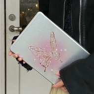 INS Personality Diy Stick Drill Gradient Pink Butterfly For IPad10.2 Shell Ipad10th 5th Cover Mini6 Case IpadAir2 Cover Air4/5 10.9 Anti-fall Case Pro11/ipad12.9 Anti-bending Cover