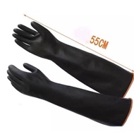 Heavy Duty Rubber Gloves Chemical Muriatic Acid Resistant Natural Anti-skid Latex Gloves