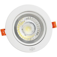 7W COB Warm White 3000k LED Eyeball Downlight / Downlight Round Lampu Syiling With Sirim Approve