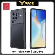 Vivo X80｜X80 Pro XUNDD®️ Casing With Camera Protection Clear Black ShockProof Casing