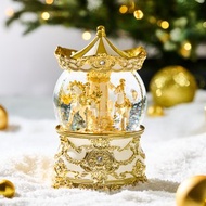 華麗金旋轉木馬(燈光) 水晶球音樂盒 情人節 生日禮物 居家擺飾