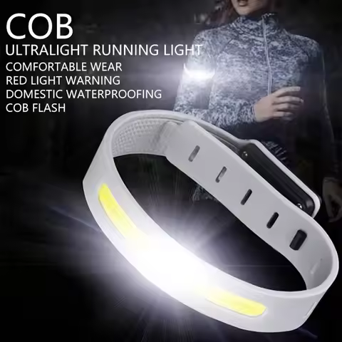 500LM COB LED Armband Light 350mAh Type-C Rechargeable Running Wrist Light IPX4 Waterproof Sports Wa