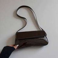 Women's Shoulder Bag, Minimalist Style Handbag, Burgundy Flap Small Bag, Baguette Bag, Simple Should