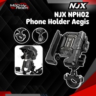 NJX NPH02 Aegis Phone Holder 360 Rotation Shock Absorber Mount Handlebar Mirror Lock