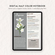 數碼 Digital Half Color Notebook (Winter Pine) for GoodNotes Notability Samsung Notes