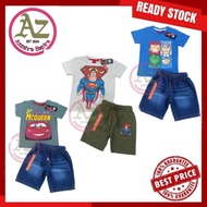 Set Jalan Boy short pants with tshirt short jeans boy