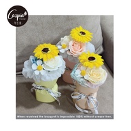 Caspia Florist Round Bouquet Soap Flower Birthday Gift Graduation Mini size