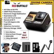 RED BUFFALO AC-STORM ACTION CAMERA DUAL SCREEN 4K/60fps 24MP 140 WIDE ANGLE