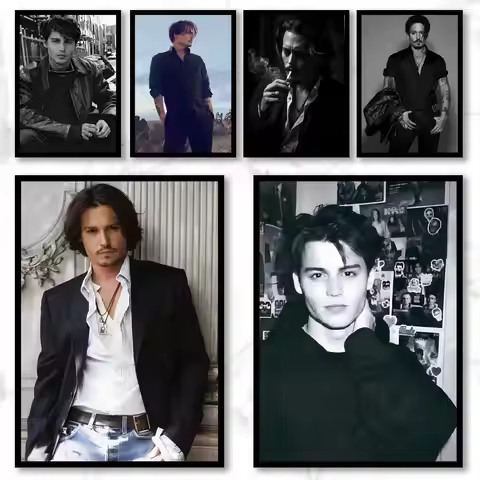 Celebrity J-Johnny Depp Poster Premium Art Wall Decor, Simple Ornament for Living and Leisure Areas