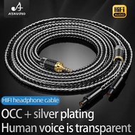 ATAUDIO HIFI 3.5/2.5/4.4mm Balanced OCC Silver Headphone Upgrade Cable For HD800 HD800S HD820 Headse