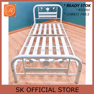 READY STOCK Single White Metal Bed Frame /  Simple Design Bed Frame / Katil bujang murah besi tebal 