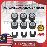 SYM JETPOWER 125 / MZ125 / COMEL CLUTCH ROLLER SET + BUSH (6PCS) JET POWER 125
