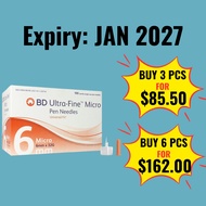 BD Ultra Fine PRO Pen Needle 32G x 6mm 100s Instant Performa Freestyle Accu Chek