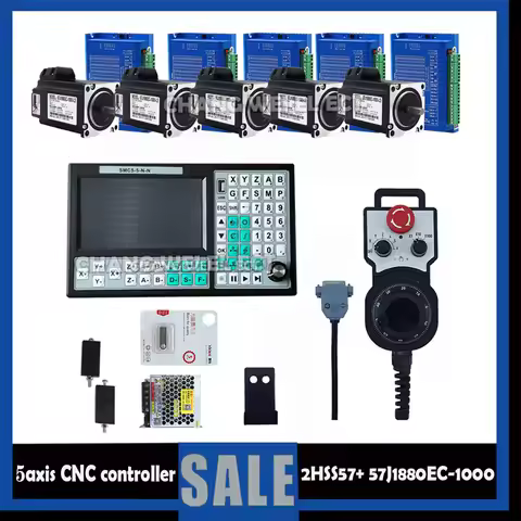 2022 New 5-axis Cnc Controller Kit Smc5-5-n-n 500khz G Code 2n.m Stepping Servo Motor Driver 2hss57+