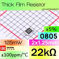 22k 0805 125mW ±1% SMD Thick Resistor 22k 223 0805W8J0223T5E UNI-ROYAL