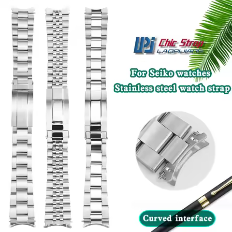 18mm 19mm 20mm 22mm Stainless Steel Watch Strap For Seiko Sports 5 Watch SNXS73/77/79 SNK809 SRPD55 