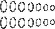 7 Pairs Stainless Steel Men's Stud Earrings Hoop Tunnel Earrings for Women Earrings Pierced Earrings