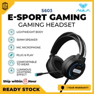 AULA S603 Gaming Headphones Wired Headset Gamer Headphones Deep Bass Stereo Earphone with Microphone