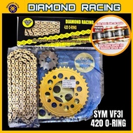 SYM 185 VF3I 420 O-RING GOLD HEAVY DUTY CHAIN DIAMOND RACING