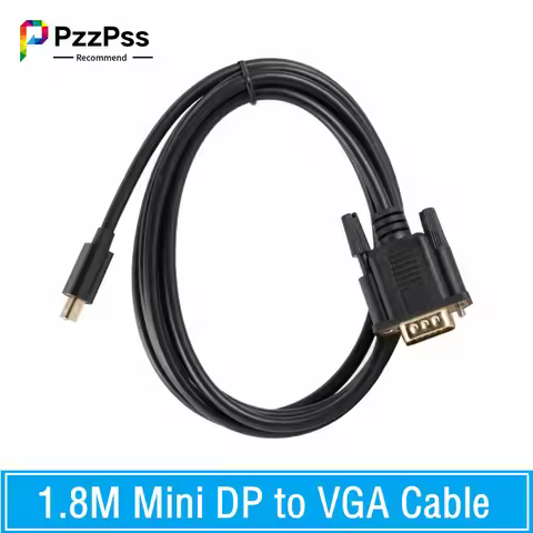 Mini DisplayPort to VGA Cable 1.8m DP to VGA Adapter Converter Cable DP Male to VGA Male 1080P For H