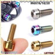 LETTER1 Fixed Bolt M6 Accessories Titanium with Washer Bicycle Stems Screws