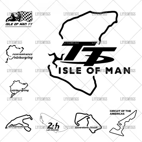 Self-Adhesive Custom Isle Of Man TT Map Racing Car Stickers Waterproof Sunscreen Vinyl Decal PVC Who
